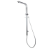 Chrome Square Shower Station without Shower Head and Handheld Shower(Wide Rail)