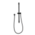 Round Black Adjustable Shower Rail with Wall Connector & Water Hose Only
