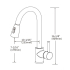Round Chrome Pull Out Shower Kitchen Sink Mixer Tap