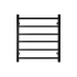 Black Square Electric Heated Towel Rack 6 Bars
