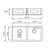 1.2mm Handmade Double Bowls Top/Undermount Kitchen Sink Round Corner 865*440*200mm