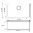 White Granite Quartz Stone Top/Undermount Kitchen Sink Single Bowl 635*470*241mm