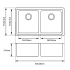 White Kitchen Sink Granite Stone Top/Under Mount Double Bowls 838*476*241mm