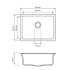 Carysil White Single Big Bowl Granite Kitchen Sink 610*457mm