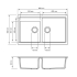 Carysil Vivaldi Concrete Grey Double Bowl Granite Kitchen Sink 860mm*500mm
