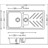 New Beethoven D150 Snova White 1 and 1/4 Bowl Granite Kitchen Sink 1000*500mm