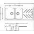 New Beethoven D200 Snova White 1 and 3/4 Bowl Granite Kitchen Sink 1060*500mm