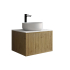 600mm Kiama Prime Oak 1 Drawer Fluted Wall Hung Vanity Cabinet Only