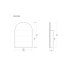 600x900mm Arched Matte Black MDF 1/DR Shaving Cabinet