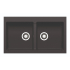Pyragranite Kitchen Sink Overall Size 86x50cm Bowl Size 375 x 395mm x 2