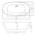 1700MM Free Standing Bathtub Bowl Shape Gloss White Acrylic