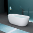 1500mm Oval Gloss White Acrylic Free Standing Bathtub No Overflow