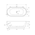 1700mm Oval Gloss White Acrylic Free Standing Bathtub No Overflow