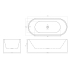 1700mm Kiama Grooved Gloss White Fluted Freestanding Bathtub 