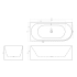 1700mm Kiama Grooved Gloss White Left Corner Fit Fluted Bathtub 