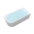 1700mm Kiama Grooved Gloss White Right Corner Fit Fluted Bathtub 