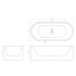 1500mm Kiama Grooved Gloss White Freestanding Fluted Bathtub 