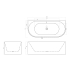 1500mm Kiama Grooved Gloss White Back to Wall FlutedBathtub 