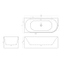 1500mm Kiama Grooved Gloss White Left Corner Fit Fluted Bathtub 