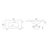 750mm Narrow Gloss White Ceramic Vanity Top