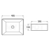 485mm Rectangle Gloss White Ceramic Above Counter Basin Non-overflow