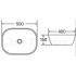 500mm Rectangle Gloss White Ceramic Above Counter Basin Non-overflow