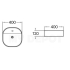 400mm Above Counter Basin Gloss White Ultra Slim Fine Ceramic Basin With Taphole