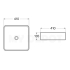 410mm Square Above Counter Basin Gloss White Ultra Slim Fine Ceramic Basin