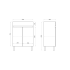 600MM Narrow Gloss White MDF Bathroom Vanity 2 Doors Free standing Cabinet Only 