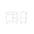 750MM Narrow Gloss White MDF Bathroom Vanity Right Drawers Free standing Cabinet Only