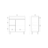 750MM Narrow Gloss White MDF Bathroom Vanity Left Drawers Free standing Cabinet Only 