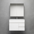 750MM Gloss White MDF Bathroom Vanity Right Drawers Wall Hung Cabinet Only 