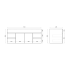 1200MM Gloss White MDF Bathroom Vanity 2 Middle Doors 4 Side Drawers Wall Hung Cabinet Only