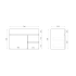 750MM Narrow Gloss White MDF Bathroom Vanity Right Drawers Wall Hung Cabinet Only 