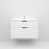 900mm Wall Hung Grooved Bathroom Vanity Matte White Finish 2 PAC Coating MDF Board Cabinet Only 