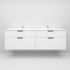 1800mm Wall Hung Grooved Bathroom Vanity Matte White Finish 2 PAC Coating MDF Board Cabinet Only 