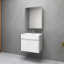 600MM Narrow Gloss White PVC Bathroom Vanity 2 Doors Wall Hung Cabinet Only 