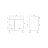 750MM Gloss White PVC Bathroom Vanity Left Drawers Free standing Cabinet Only