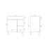 750MM Gloss White PVC Bathroom Vanity  Right Drawers Free standing Cabinet Only