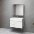 750MM Gloss White PVC Bathroom Vanity Left Drawers Wall Hung Cabinet Only 