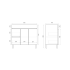 900MM Gloss White PVC Bathroom Vanity Left Drawers Free standing Cabinet Only