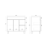 900MM Gloss White PVC Bathroom Vanity Right Drawers Free standing Cabinet Only