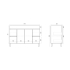 1200MM Gloss White PVC Bathroom Vanity 4 Side Drawers 2 Middle Doors Free standing Cabinet Only
