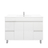 1200MM Gloss White PVC Bathroom Vanity 4 Side Drawers 2 Middle Doors Free standing Cabinet Only