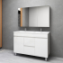 1200MM Gloss White PVC Bathroom Vanity 2 Middle Drawers 2 Side Doors Free standing Cabinet Only