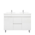 1200MM Gloss White PVC Bathroom Vanity 2 Middle Drawers 2 Side Doors Free standing Cabinet Only
