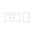 1200MM Gloss White PVC Bathroom Vanity 2 Middle Drawers 2 Side Doors Free standing Cabinet Only