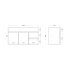 900MM Narrow Gloss White PVC Bathroom Vanity Wall Hung 2 Right Drawers 2 Left Doors Cabinet Only