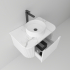 750mm Matte White 2PAC PVC 1/DW Curved Ribbed Design Wall Hung Cabinet Only 