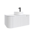 900mm Matte White 2PAC PVC 1/DW Curved Ribbed Design Wall Hung Cabinet Only 